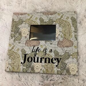 Unbranded scrapbook gently used map theme with a spot for photo on cover